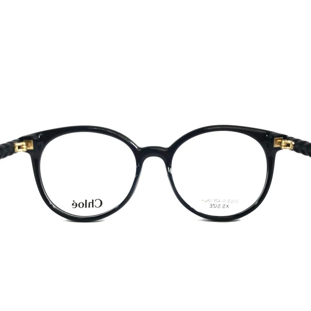 Chloe Petite Eyeglasses Frames CH0006O 002 Shiny Polished Navy Blue 50-17-140